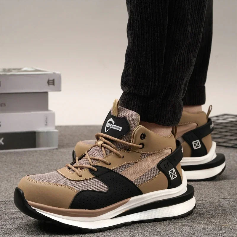 High Quality 2023 Fashion Work Boots Men Anti-puncture Safety Sneakers Steel Toe Cap Indestructible Protective Male Footwear