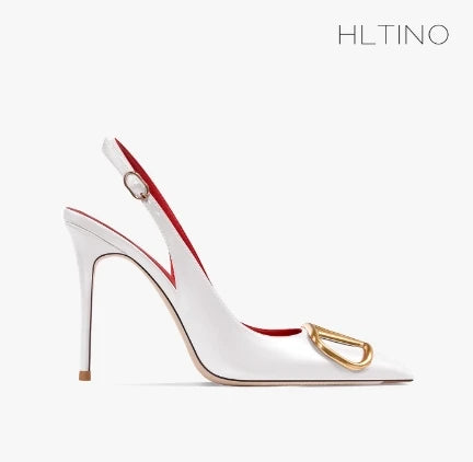 HLTINO Fahion Slingback Black Comfortable Women Summer Shoes Very High Heel Sandals 2025 Trend for Wedding Party Dress