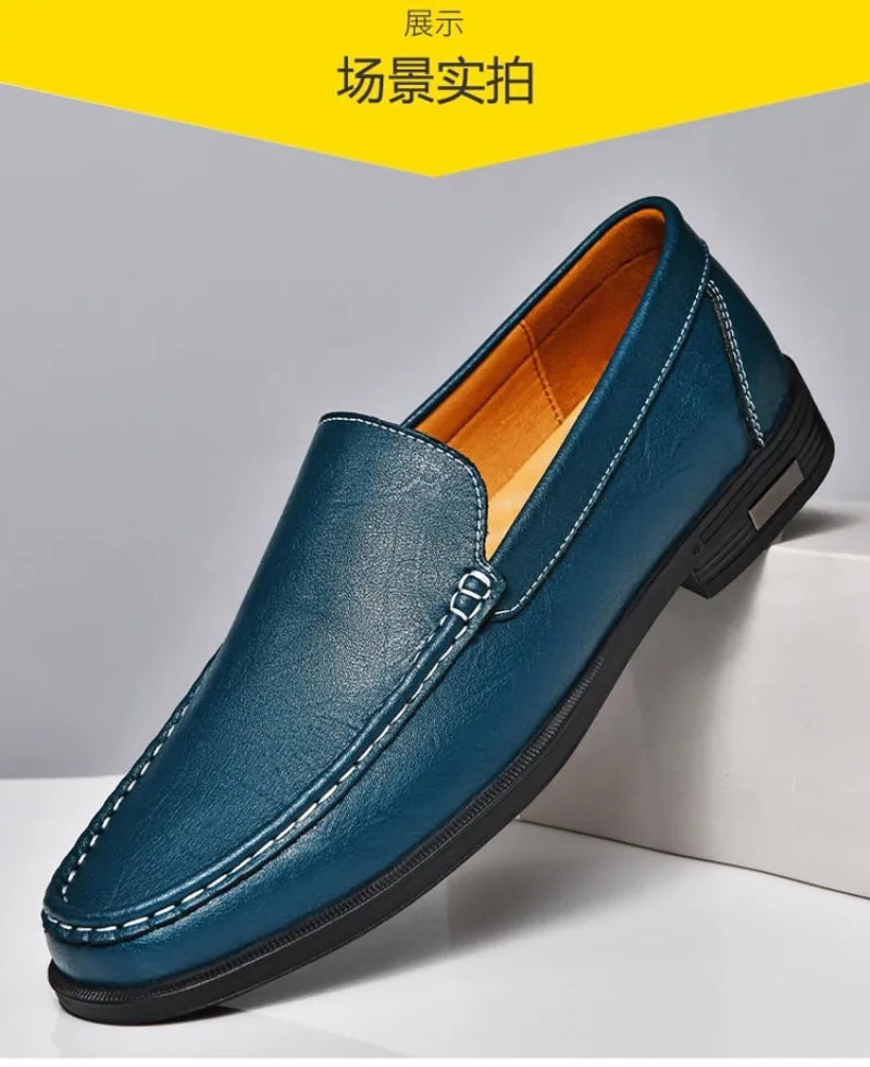 Genuine Leather Men's Shoes Classics Business Dress Shoes Moccasins Slip on Loafers Driving Shoes for Men Casual Shoe Big SIze48