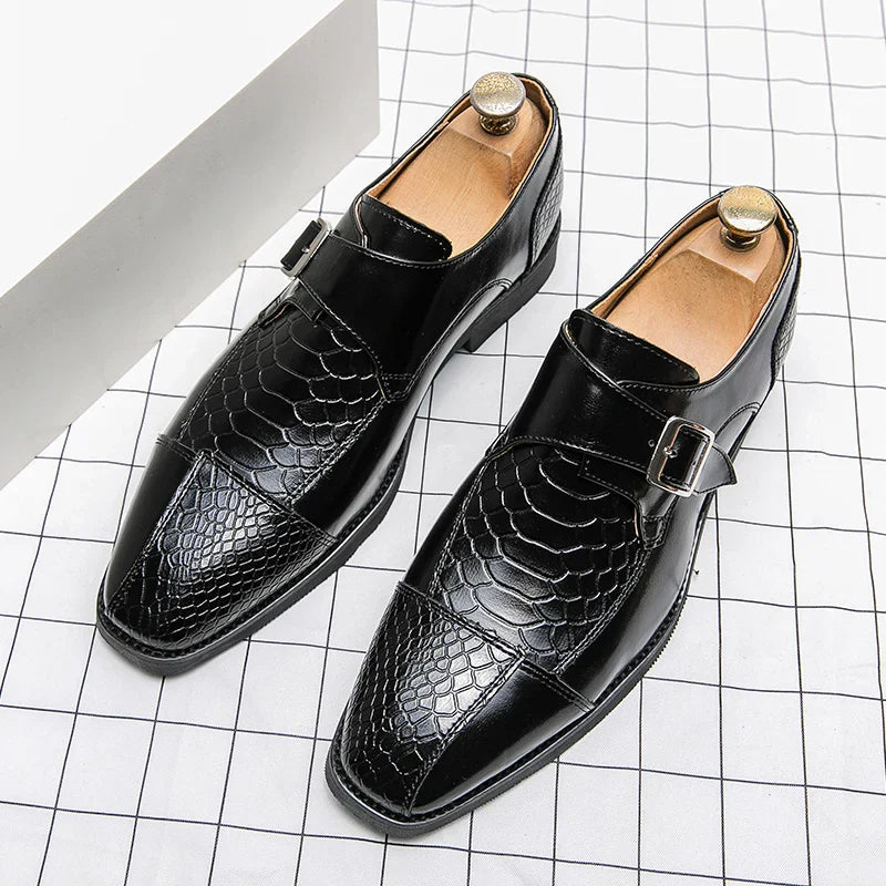 Leather Designer Brand Monks Snake Luxury Men Casual Office Business Man Loafers Mens Moccasins Driving Wedding Dress Male Shoes