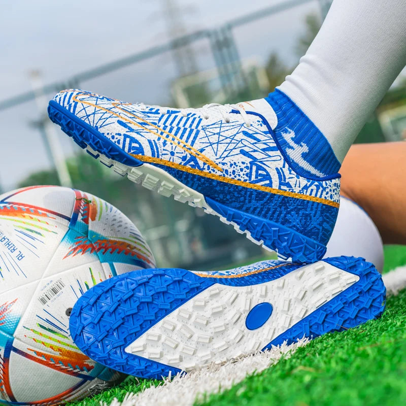 Double star unisex football training shoes, lightweight TF nail football shoes, ultra light racing football boots