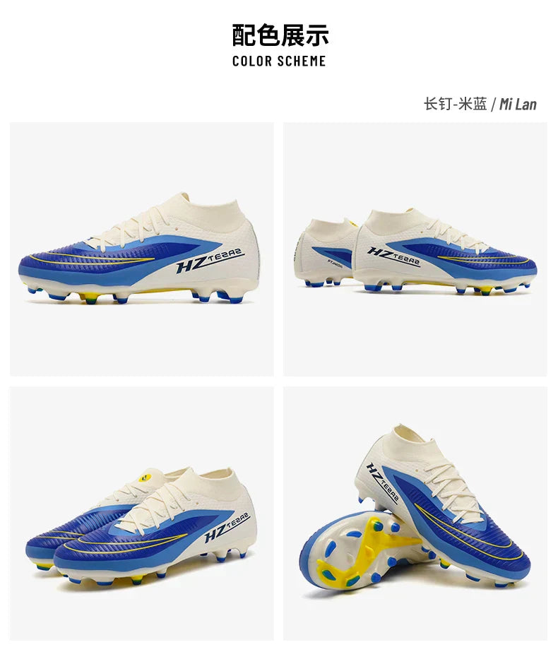 New Men Football Boots Training Breathable Cleats Adult Outdoor Non Slip Match Long Spikes Soccer Shoes Sport Boys Comfortable