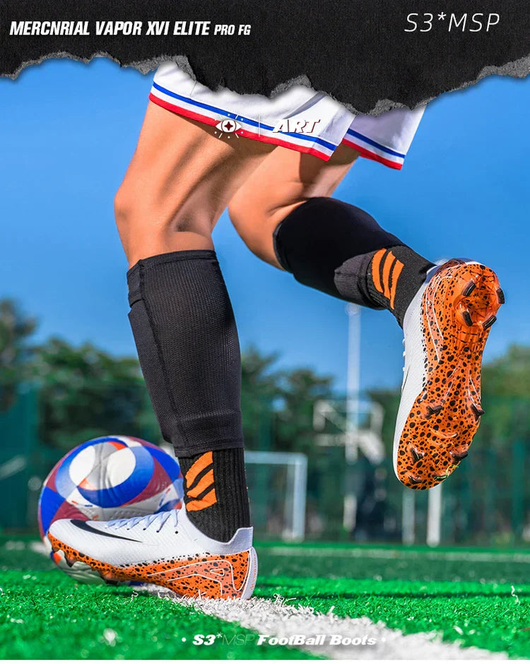 Soccer Cleats for Men Women AG/TF Breathable Cushioned Insole Anti-Slip Outdoor Sports Artificial Grass Football Boots