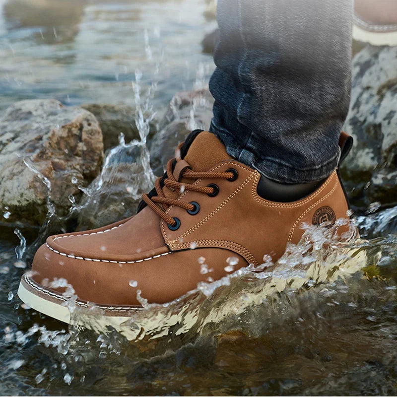 Men's Safety Leather Boots Steel Toe Shoes Puncture-Proof  Work Boots Safety Shoes Men Wear Resistant Indestructible Shoes 2026