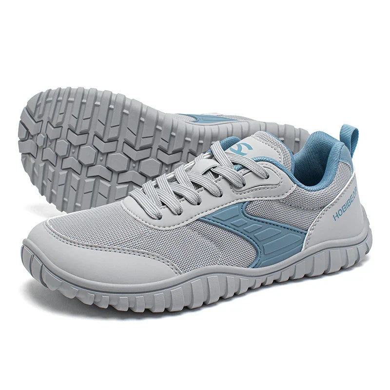 Wide Toe Running Shoes Unisex Minimalist Artificial Leather Walking Sneakers Lace Up Lightweight Breathable Shoes