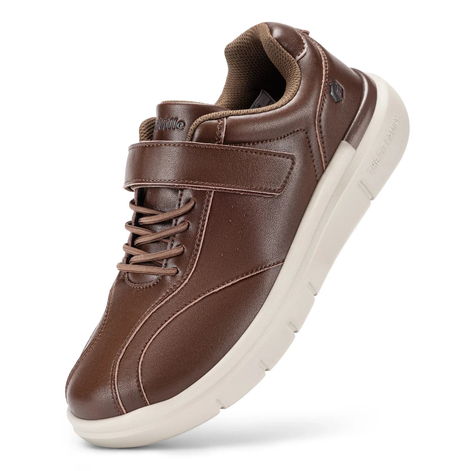 Men Wide Walking Shoes Casual Comfortable Oxford Shoe Lightweight Arch Support Non-Slip Leather Business Sneakers