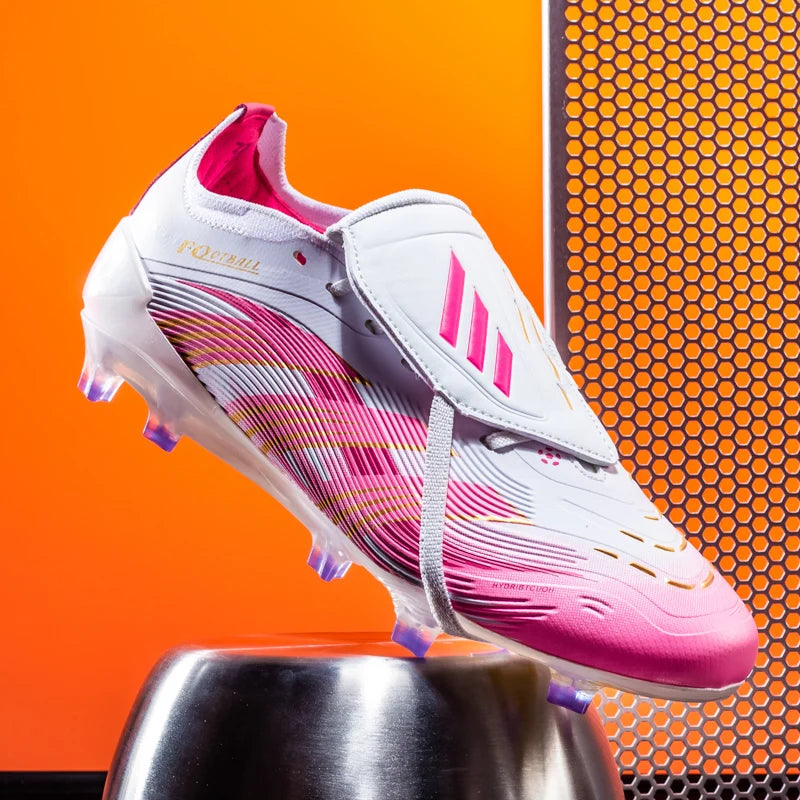 Trendy Colorblock Football Boots Wear Resistant Bottom Anti Slip Firm Studs Outdoor Sports Leisure Training Sneakers