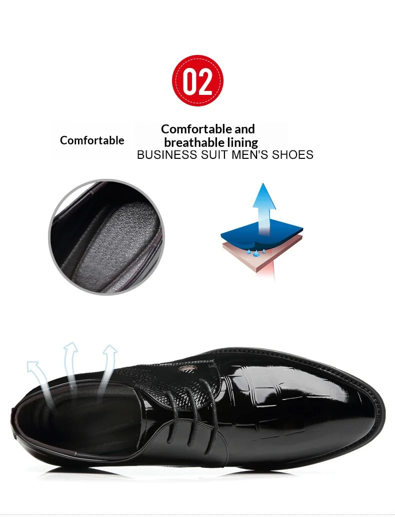 Mens Elevator Shoes 6/8CM Height Increase Invisible Hidden Formal Oxford Derby Leather Dress Shoes for Wedding Business Lace Up