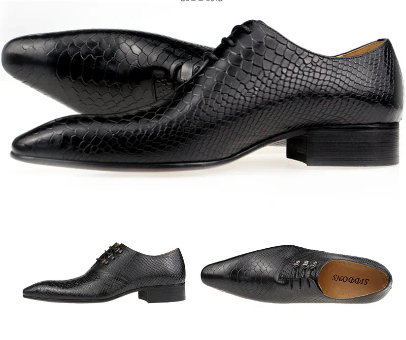 Men's Casual Dress Shoes Classic Oxfords Formal Modern Business Shoes Social Male Wedding Dress Sapato Loafer Serpentine Print