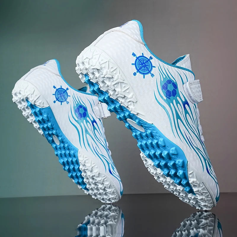 Teen Flexible Light Soccer Cleats Stylish Simple Wearproof Smooth Sweat Proof Lining Rubber Non Slip Grass Footwear