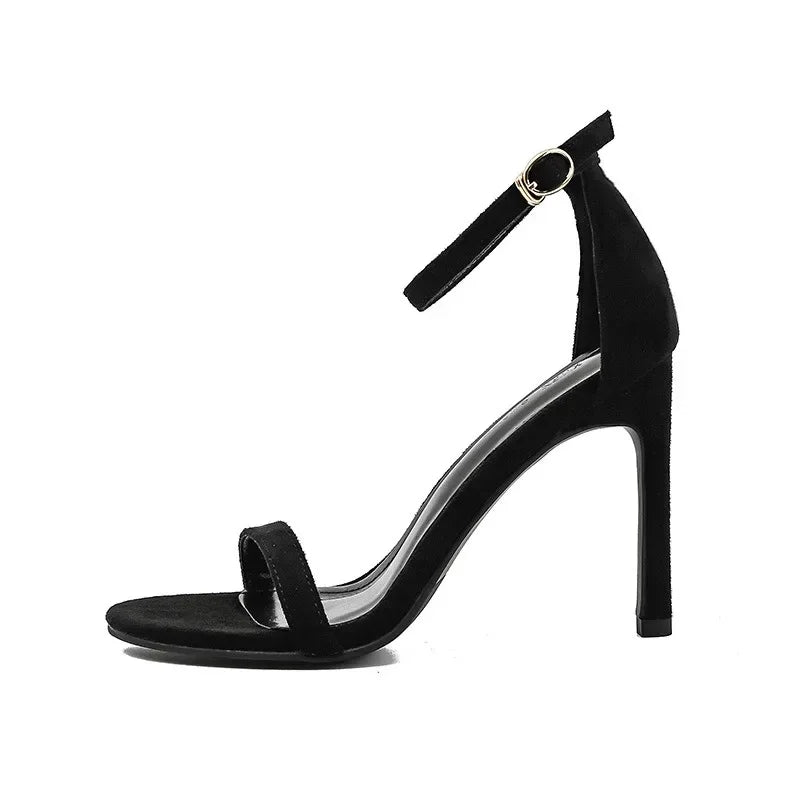 Women Sandals Silver High Heels Leather Peep Toe Pumps Woman Party Shoes Plus Size 33 42 2024 Spring Summer Fashion New