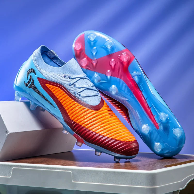 New Men Football Boots Adult Non Slip  Outdoor Sport Training Cleats Soccer Shoes Boys Long Spikes Breathable Match Comfortable