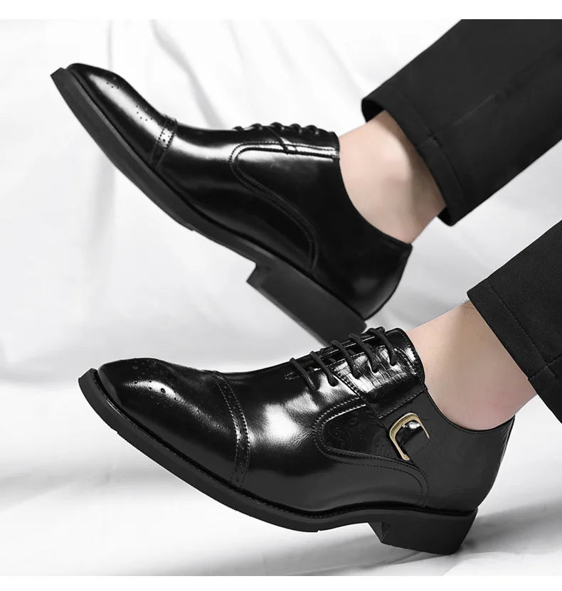 Men's Big Size Leather Shoes Spring Autumn Formal Business Office Wedding Dress Shoes for Man New Designer Business Shoe Man