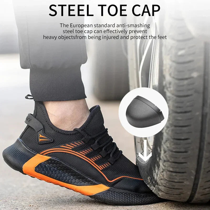 Large Size 49 50 Work Sneakers Fashion Safety Shoes Anti-smash Anti-puncture Indestructible Shoes Light Men Women Work Shoes