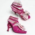 Sweet Cute Fashion Round Head Princess Lolita Shoes Women Summer New Kawaii Bow Lace Stitching Pink High Heels Girl Sandals