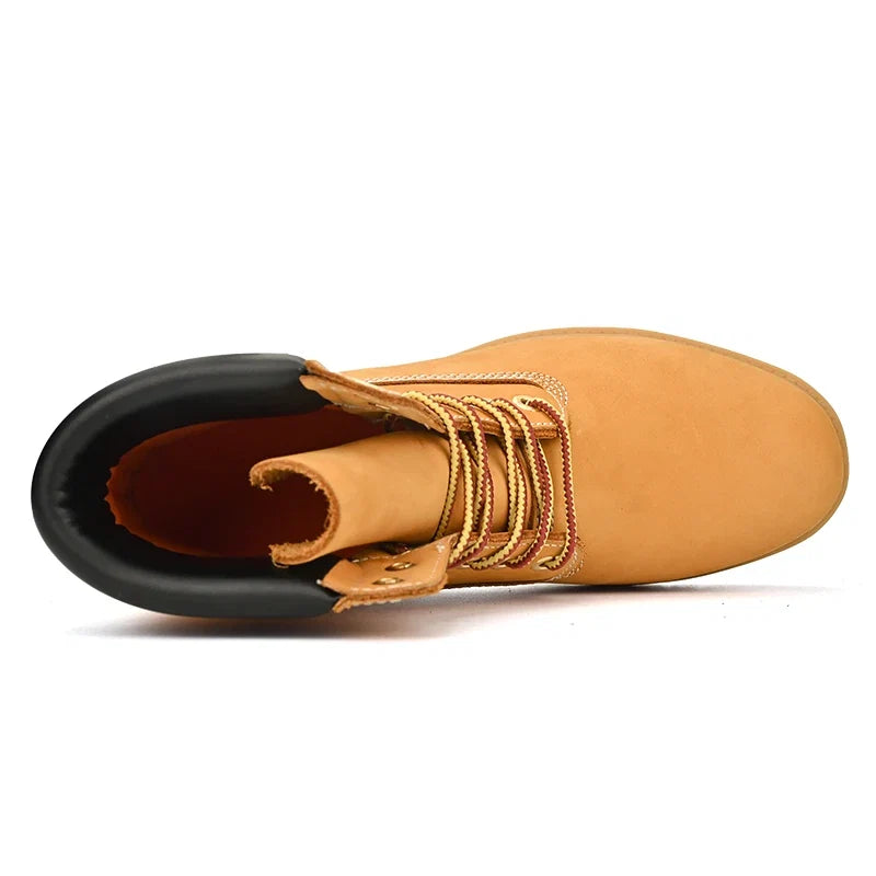 Boots Men High Top Boots High Quality Women Leather Shoes Fashion Outdoor Sneakers Men Lace Up Non-Slip Ankle Boots for Couple