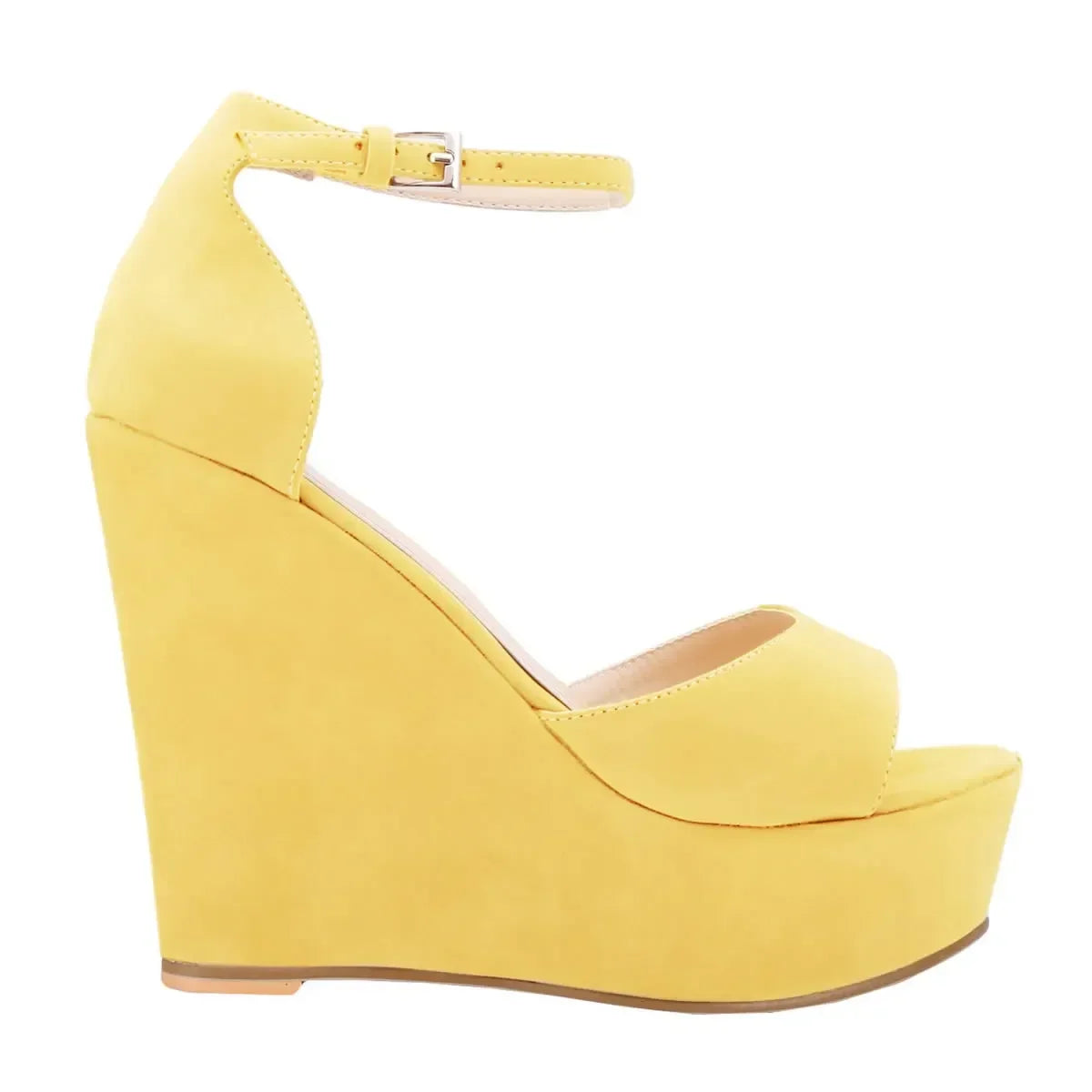 Women Sandals 14cm Sexy Peep Toe Ankle Strap Platform Wedge High Heels Sandal Party Red Wedding Dress Ladies Shoes Large Size