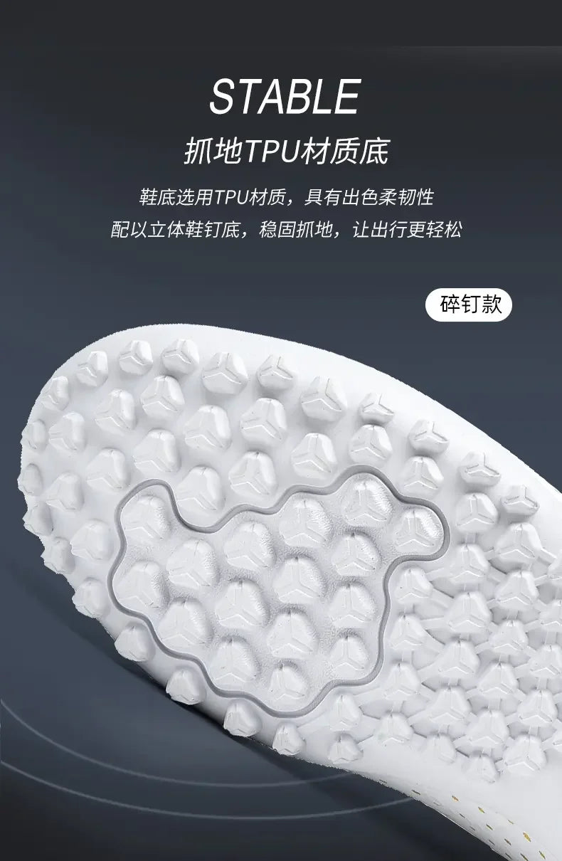 Anti-slip Shock Absorption Soccer Cleats Flexible Breathable Fabric Firm Stud Design Unisex Outdoor Grass Court Football Shoes