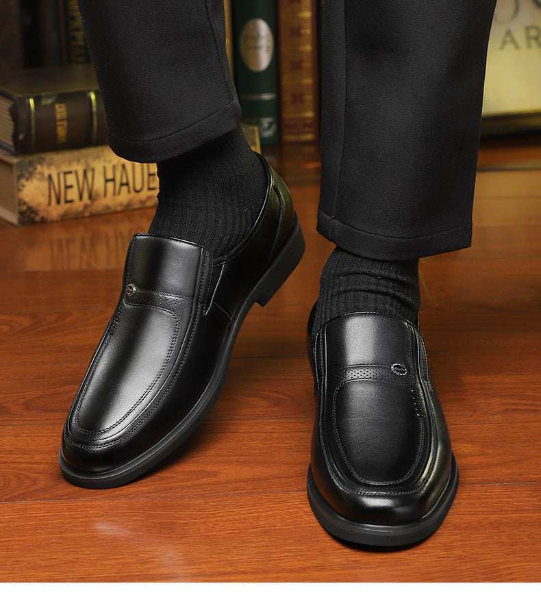 Cow Leather Men's Business Casual Shoes 2026 Spring Autumn Non Slip Dress Shoes Male Fashion Designer Loafers for Man