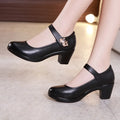 5cm Small Size 32-43 Shallow Crystal White Wedding Shoes Bride Platform Pumps 2026 Med Block Heels Mary Janes Office Mom Party