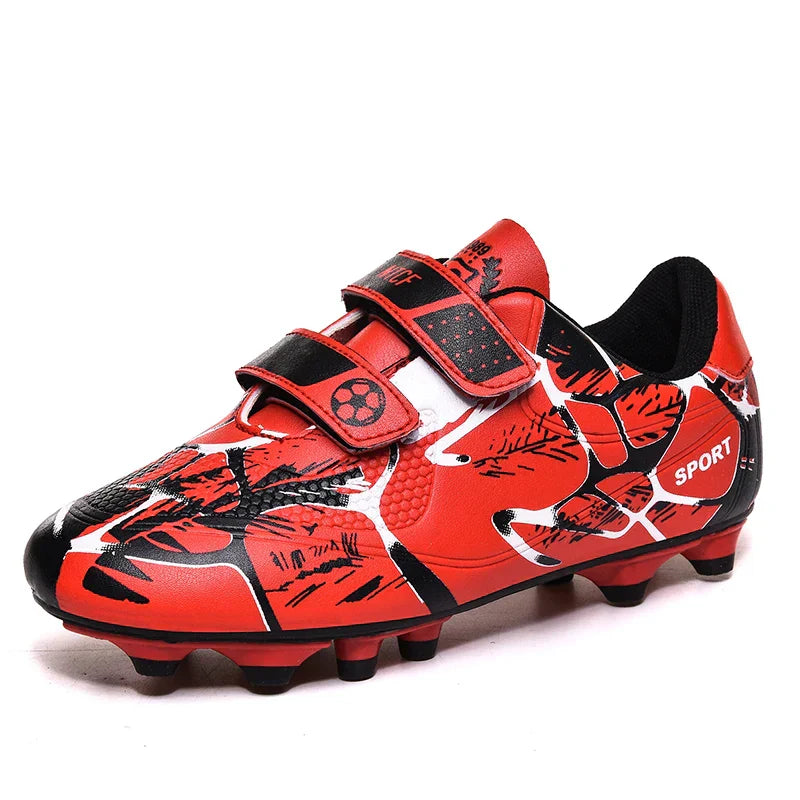 Kids Soccer Shoes HOOK&LOOP Football Sports Shoes Boy Outdoor Non-Slip Training Shoes Child Lightweight Children's Soccer Cleats