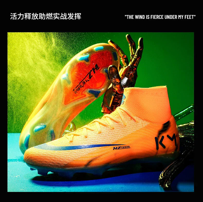 New Men Soccer Shoes Breathable Cleats Football Boots Training Boys Long Spikes Adult Outdoor Sport Non Slip Match Comfortable