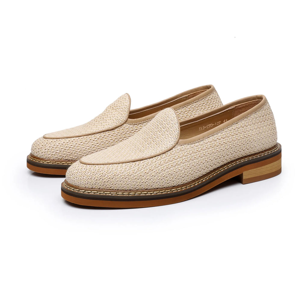 100% Full Grain Cowhide Suede Handmade Hemp Rope Woven  Men's Summer Loafers with Breathable Material AE2023