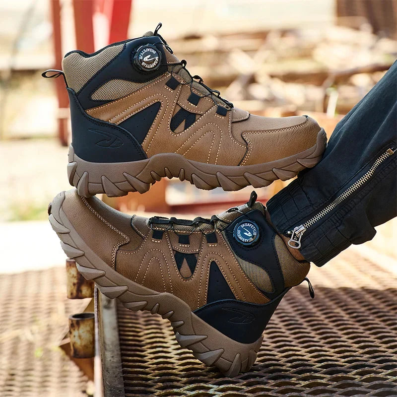 Waterproof Safety Boots Men Indestructible Steel Toe Work Boots Anti-smash Stab-resistant Safety Shoes Mens Tactical Ankle Boots