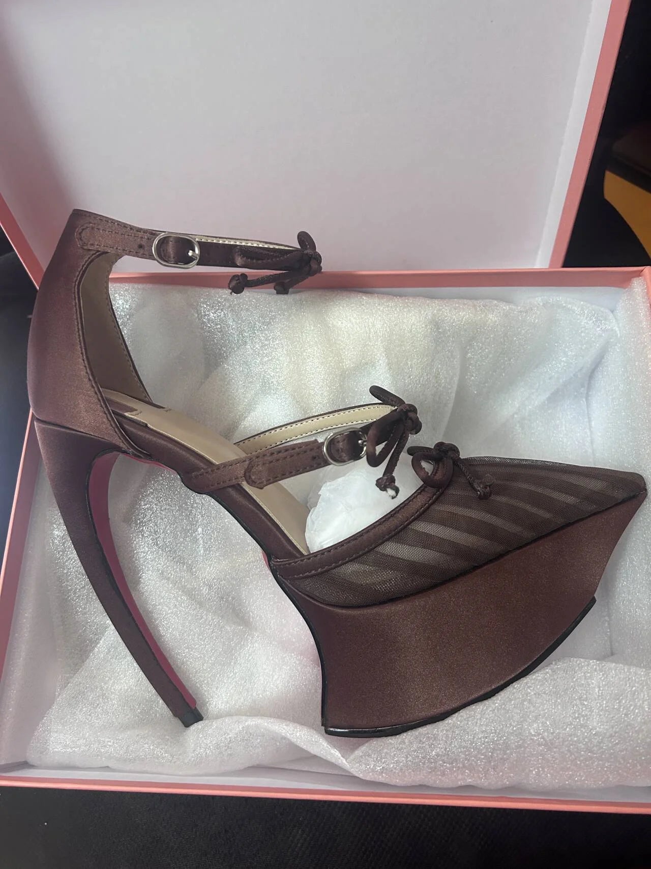 Spring/Summer New Pointed Stiletto High Heels Thick Bottom Ballet Sandals Bow Fashion Show Wedding Party Women's High Heels