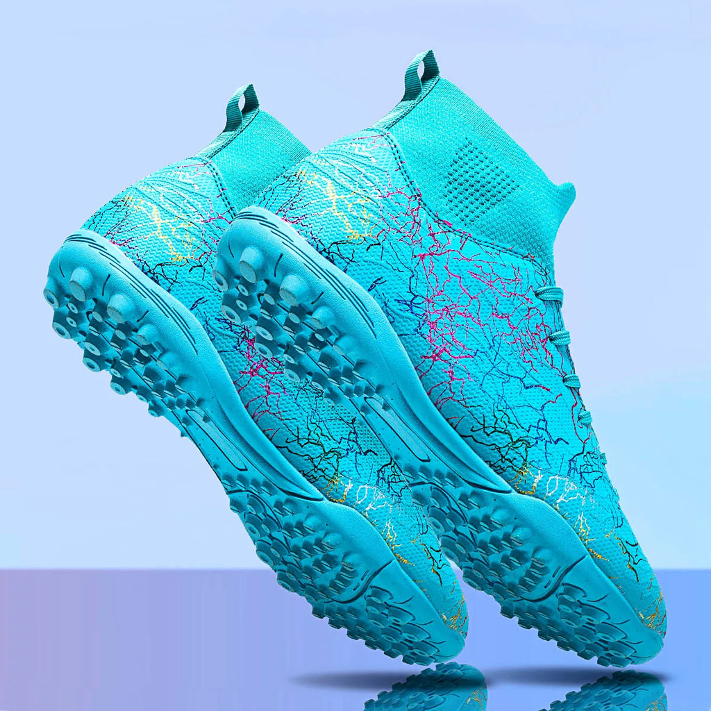 Professional High-Top Soccer Shoes for Men, Tf, Broken Nails (Referring to Cleats), Short Nails (Referring to Studs), Artificial Turf Training, Breathable, Anti-Slip