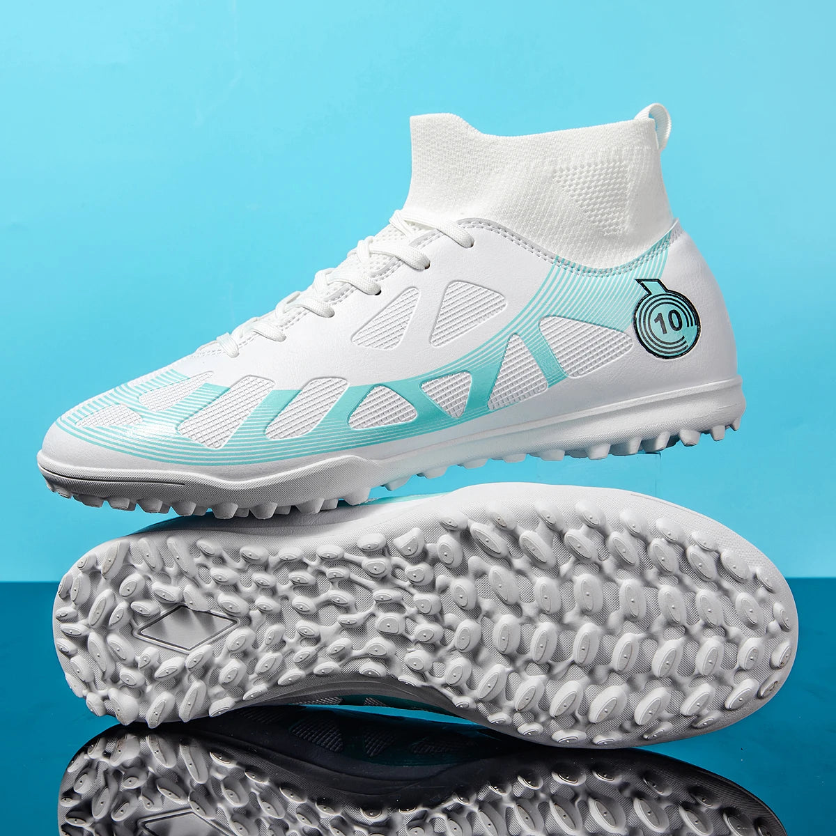 Professional Sports Football Shoes TF Broken Nail Teenagers Durable Wear Resisting Training Shoes Adult High-Tops Soccer Shoes