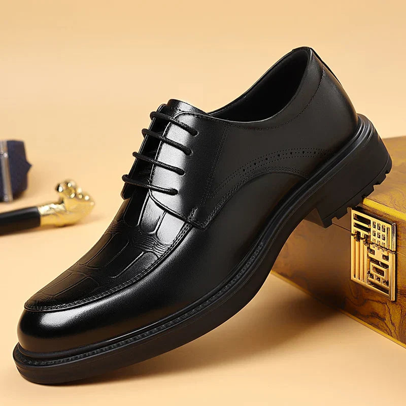 Fashion Men's Oxford Office Shoes High Quality Casual Leather Round ToeFlat Designer Business Dress Shoes Outdoor Walking Shoes