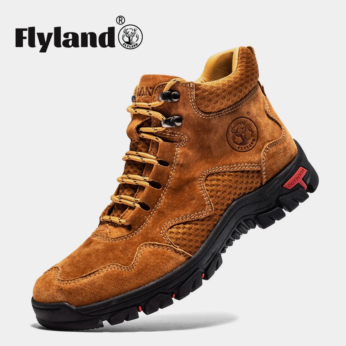 FLYLAND Men's Ankle Boots Casual Leather Shoes Fashion Vintage Hand Stitching Soft Business Handmade Shoes