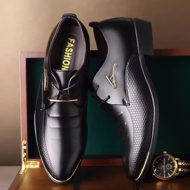 Brown Business Social Shoe Male Black Men's Formal Shoes Party Leather Casual Suit 2025 Trend Elegant and Classic Official New