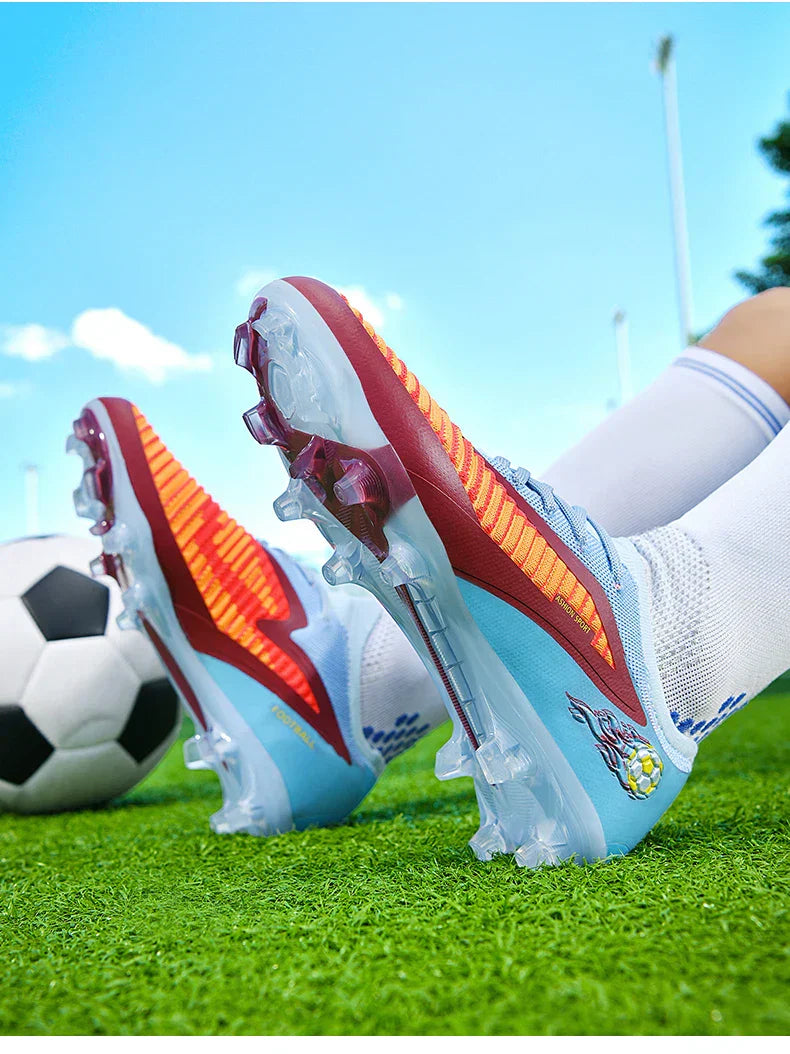 New Men Football Boots Outdoor Sport Boys Long Spikes Training Cleats Soccer Shoes Adult Non Slip Breathable Match Comfortable