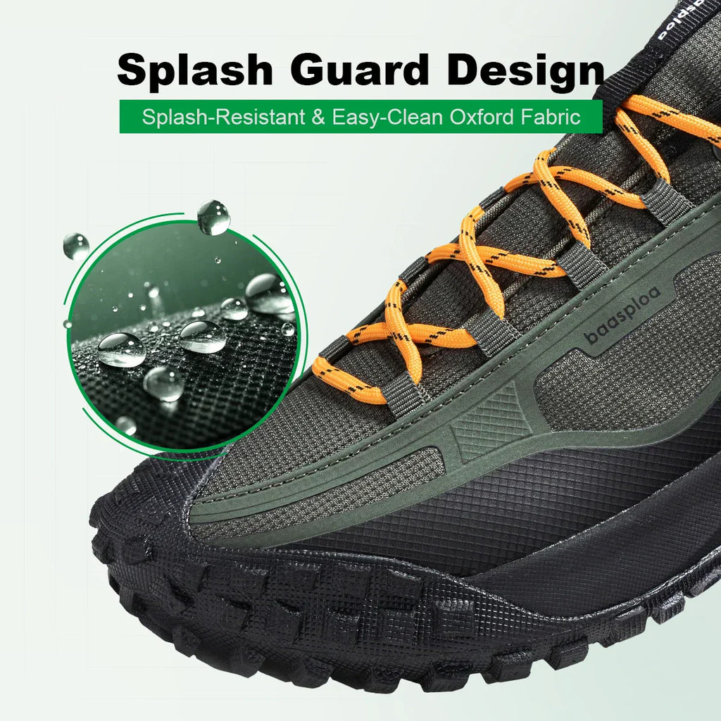 Men Hiking Shoes Casual Lightweight Lace-Up Walking Shoes Male Outdoor Waterproof Camping Resistant Non Slip Sneakers