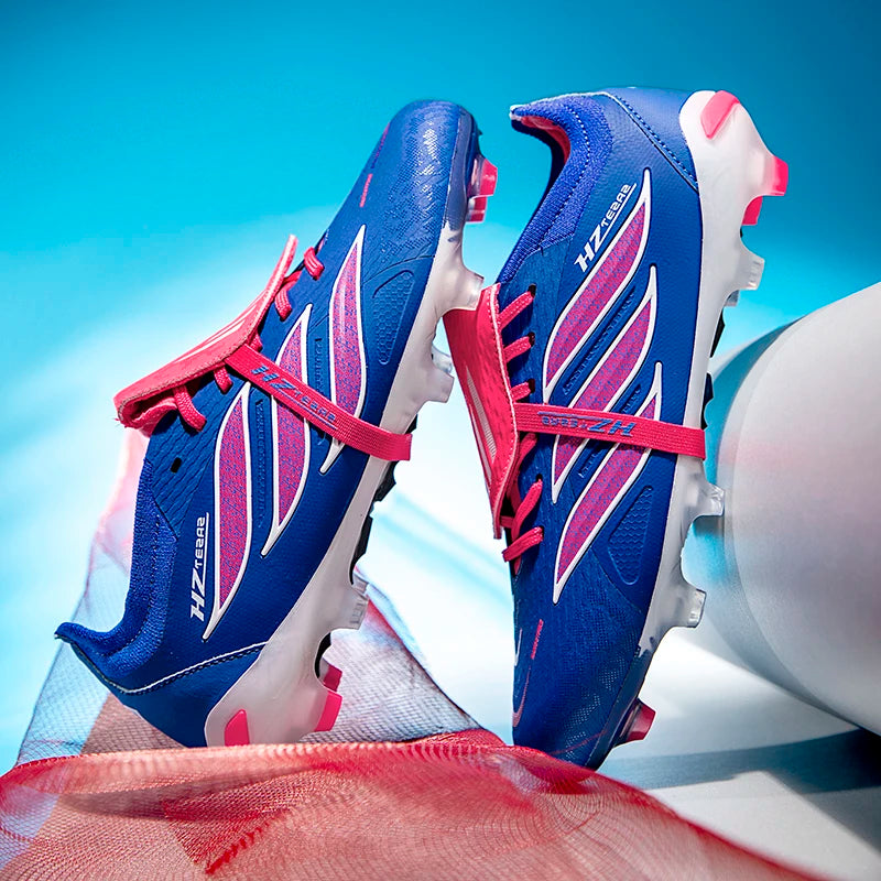 Anti Wear Men Football Cleats Breathable Fabric Upper Stable Cushion Sole Pitch Training Soccer Sneakers Outdoor Professional