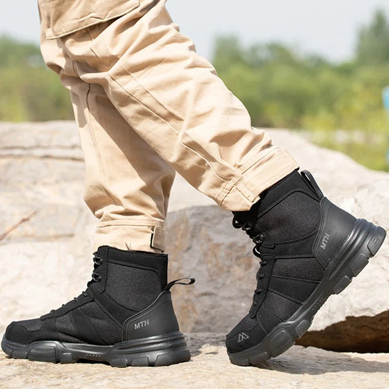 Steel Toe Work Boots Indestructible Safety Shoes Men Women Non Slip Work Shoes Male Tactical Boots Lightweight Protective Shoes