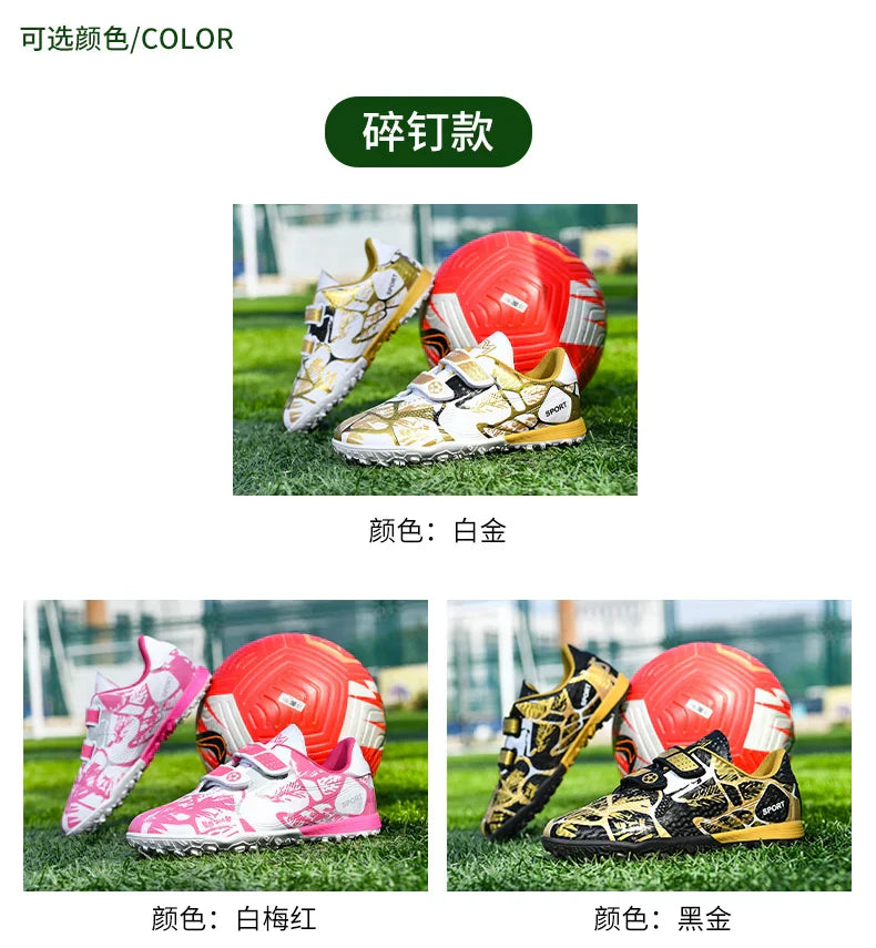 Boys Football Boots New Resistant Casual Kids Soccer Shoes Sneakers Grass Non Slip Training Sports Fast Match Breathable Cleats