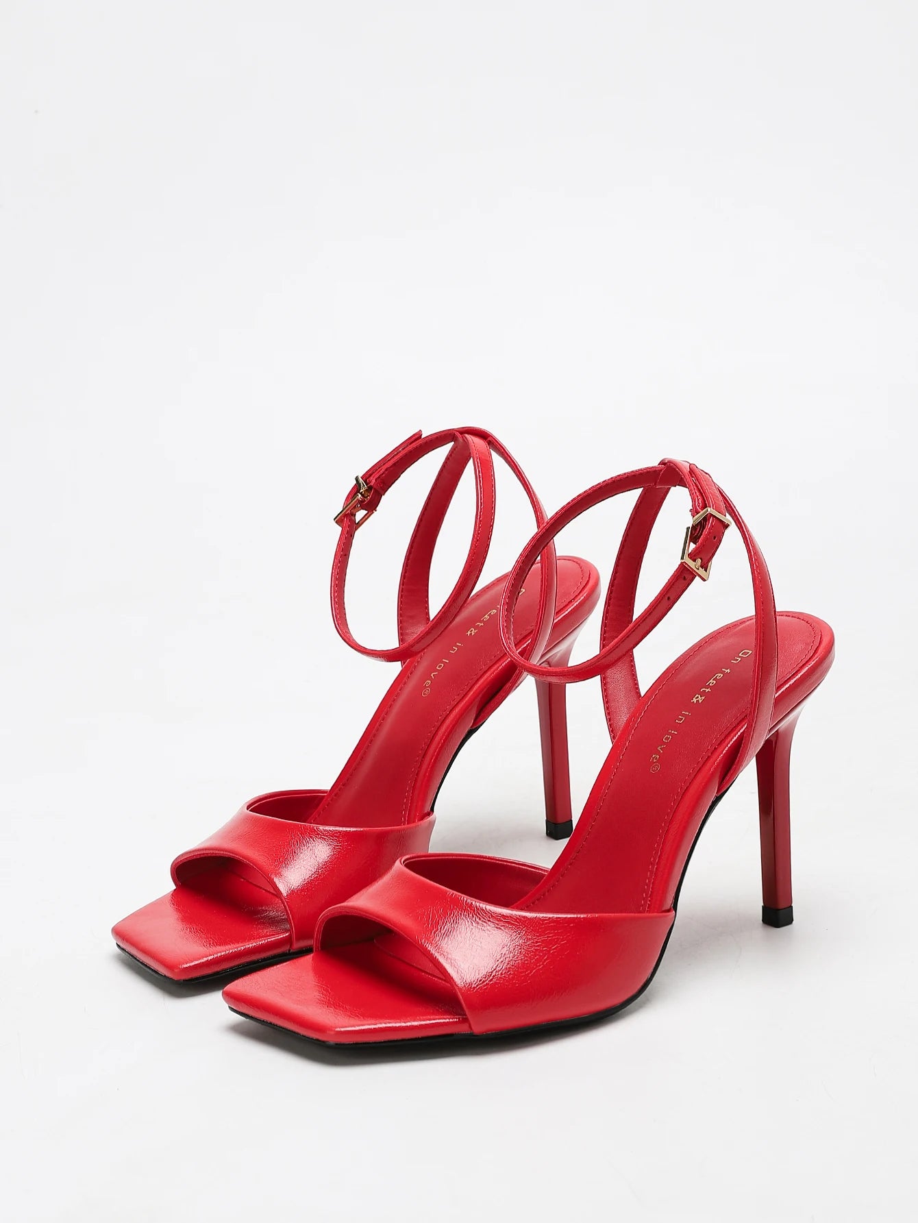 Classic Black Ankle Strap Stiletto Heels, Square Toe Open Toe HighHeels, Women's Versatile Dress Shoesfor All Occasions