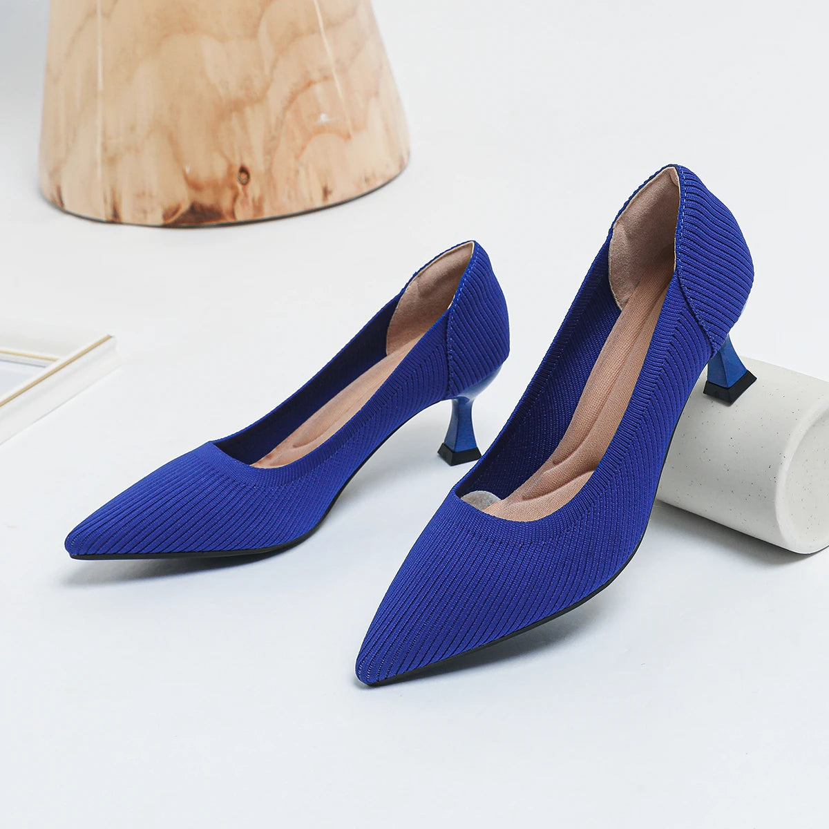 Women's High Heels Fashion Pattern Soft Knitted Comfortable Breathable Shoes 2026 New (6cm High)