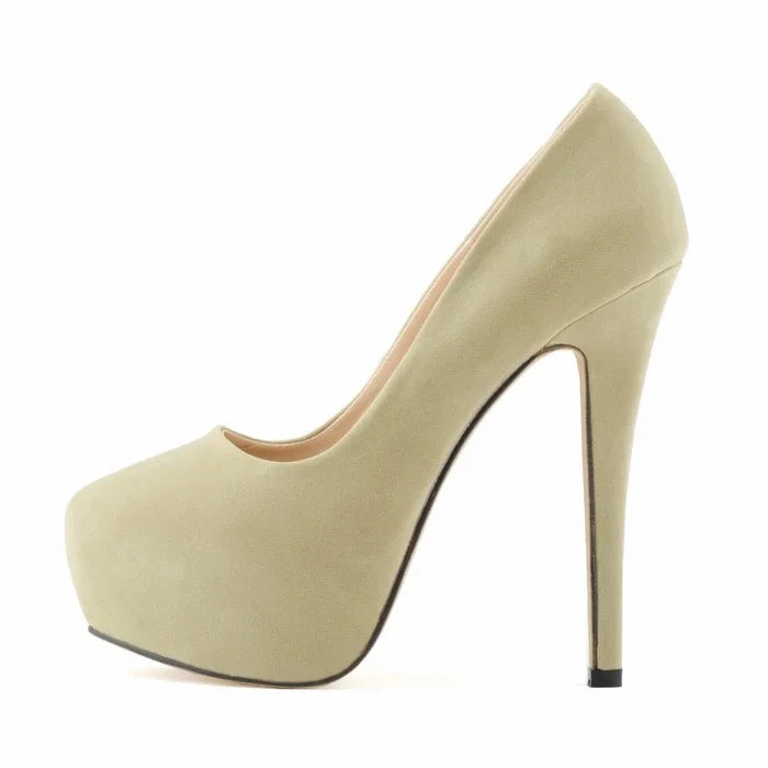 Women Pumps Stilettos Sexy 14cm Super High Heels Female Round Toes Platform Thin Heels NightClub Party Dress Red Wedding Shoes