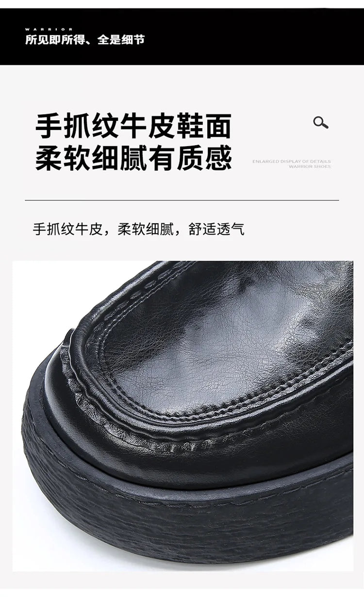 Height-increasing Business Casual Loafers for Men 2026 Spring New Black Designer Shoes Male Fashion Genuine Leather Shoe Man
