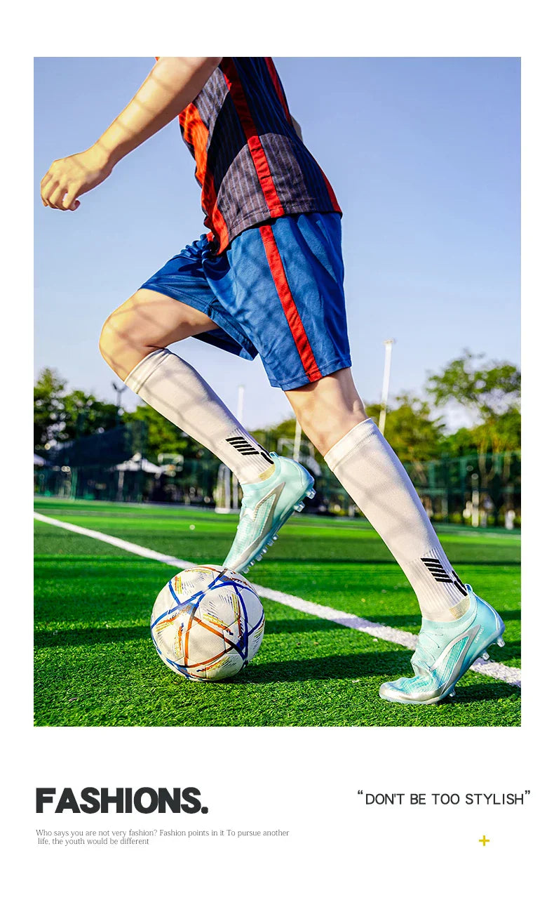 Men New TF Football Boots Sneakers Society Field Resistant Adult Breathable Male Soccer Shoes Training Top Quality Studded