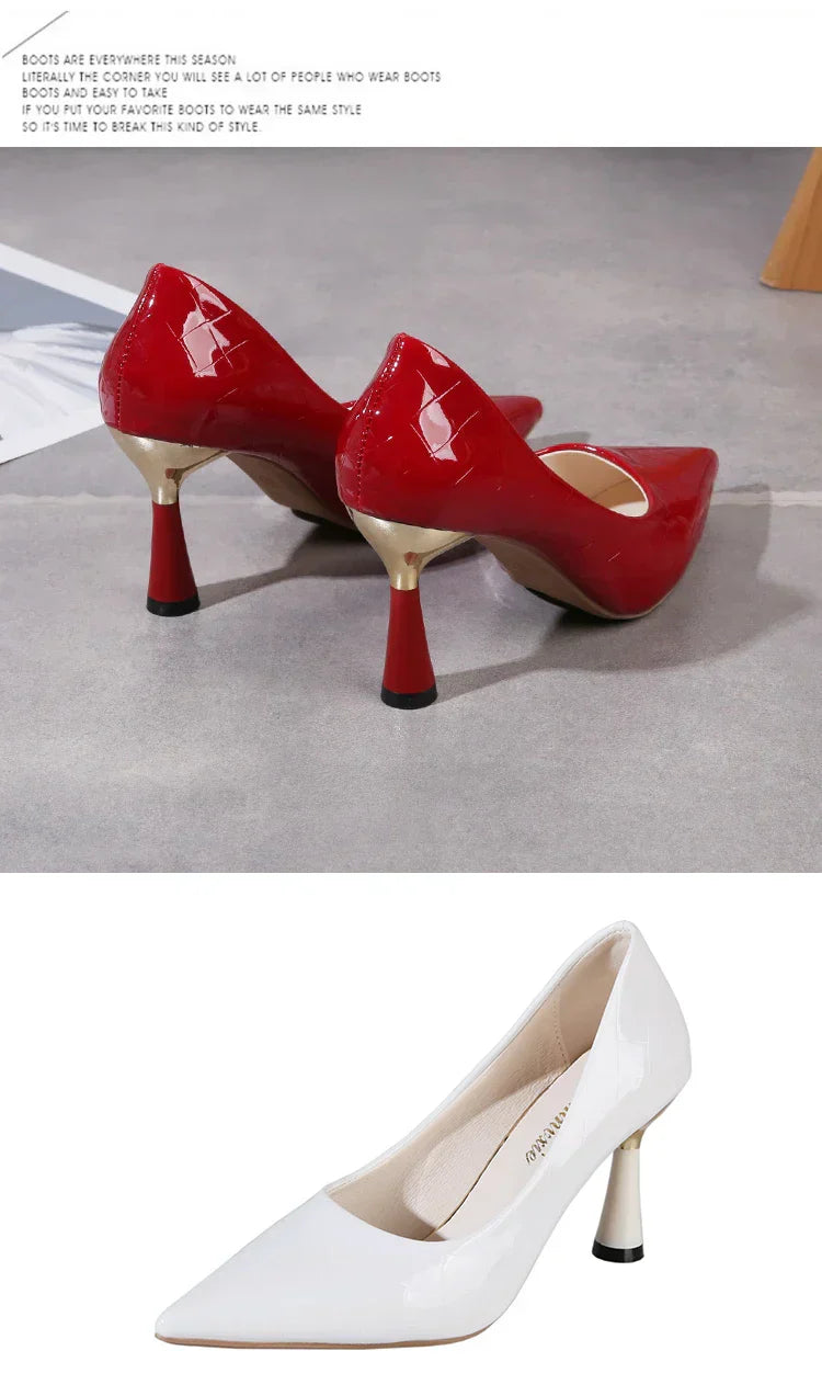 Plaid Classic Casual High Heels New Pattern Embossed Fashion Oversize Shoes In Autumn and Winter 2022 Pumps Women Shoes