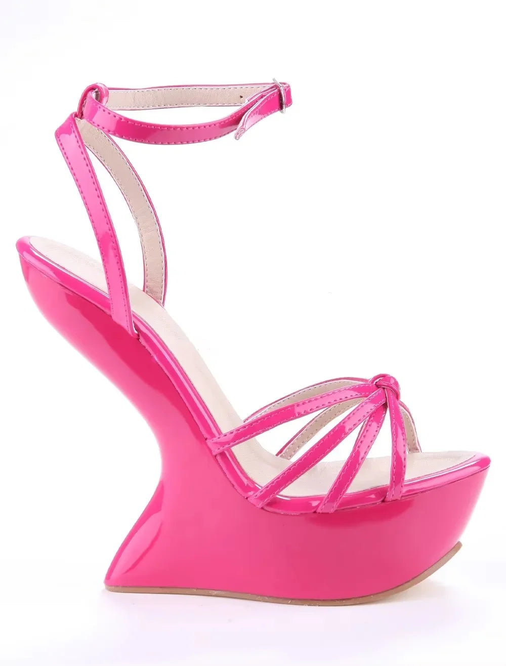 Yellow Heels Strappy Heeled Sandals Hoof Heel Buckle Strap Shoes Summer Women Luxury Designer Sandalias De Mujer Solid Blue Red