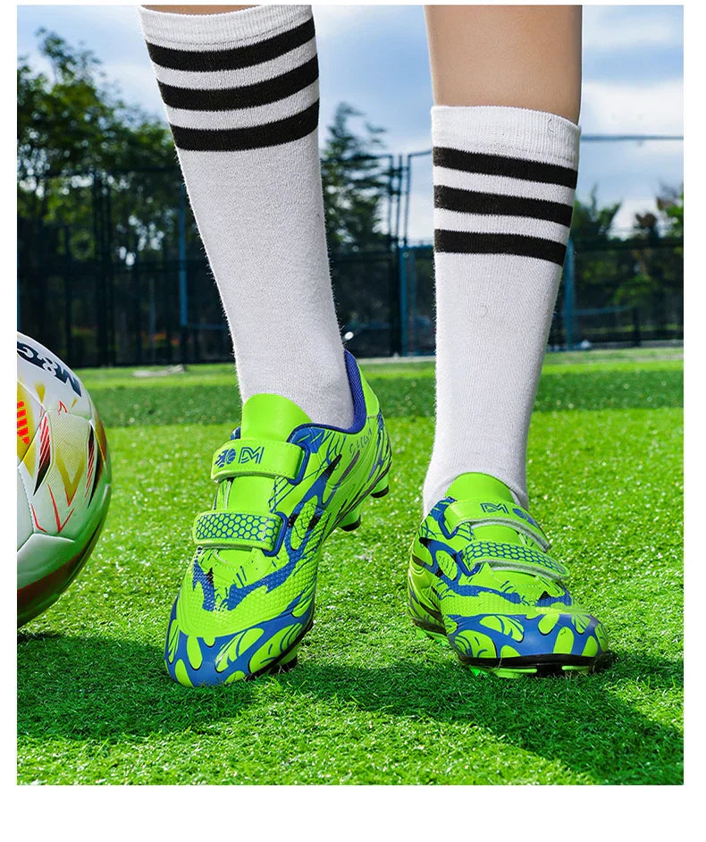 Children Football Shoes Professional Indoor Non Slip TF/FG Fast Grass Boys Match Wear Resistant Training Football Shoes for Kids