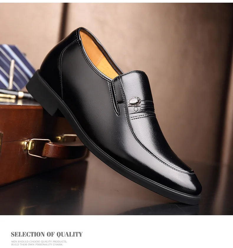 Autumn Increased 6 Cm Men Formal Shoes Hidden Heel Men's Wedding Oxfords Heighten Tall Male Dress Leather Footwear