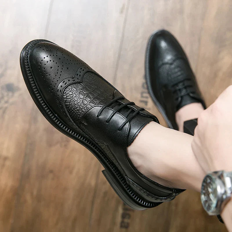 Designer Business Oxfords Formal Wedding Mens Derby Italian Original Crocodile Leather Dress Office Loafers Casual Shoes for Men