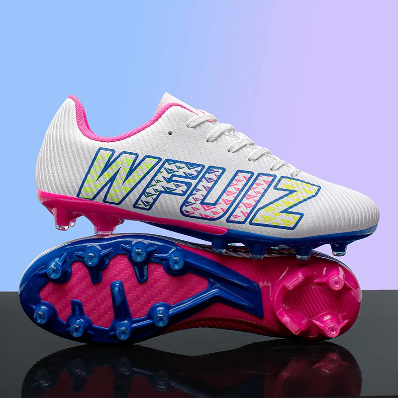 New Men Football Boots Adult Training Sport Soccer Shoes Cleats Boys Outdoor Long Spikes Non Slip Breathable Match Comfortable